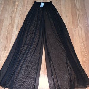 NWT sheer wide leg pants